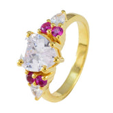 Zazlle Red Gemstone Engagement Ring with Heart Design